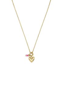 Adelia&acute;s Kette mit Anh&auml;nger ADELIA&acute;S "Halskette mit strukturiertem Herzanh&auml;nger aus Edelstahl 42 cm + 5 cm" Gr. 42, gold (goldfarben), Halsketten, Damen, 42cm, Edelstahl, Kette mit Anh&auml;nger, Modischer Modeschmuck mit dem strukturierten Herzanh&auml;nger mit kleinen dekorativen Elementen