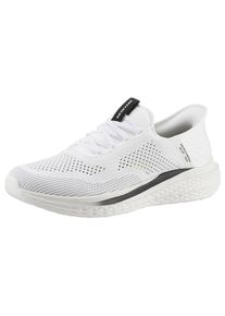 Slip-On Sneaker Skechers "SLADE-QUINTO", Herren, Gr. 41, Textil, grau (wei&szlig;, grau), Mesh, Textil, kontrastfarbene Details, Schuhe Slip-On Sneaker, Slipper, Freizeitschuh mit dezenten Kontrastbesatz