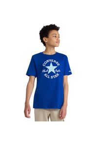 T-Shirt Converse "CNVB DISSECTED CHUCK PATCH SS", Jungen, Gr. M, blau (Converse blau), Single Jersey, Obermaterial: 60% Baumwolle, 40% Polyester, Basic, Rundhals, Shirts T-Shirt, f&uuml;r Kinder, mit Rundhalsausschnitt, Kurzarm