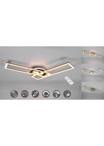 REALITY LEUCHTEN LED Deckenleuchte "Twister", braun (messing matt), 1, H: 8,5cm, 1 Stk., Leuchten, Deckenlampe 4500 Lumen Lichtfarbe einstellbar Fernbedienung Memory, LED Deckenleuchte