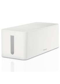 Hama Kabelbox "Kabelbox f&uuml;r Standard 6er Steckdosenleisten, Stecker, Kabel, Ladeger&auml;t", wei&szlig;, B:40cm H:13,5cm T:15,6cm, Schutzboxen, Schlichtes Design, Schreibtisch, Tisch, gro&szlig;e Aufbewahrungsbox, Kabelbox