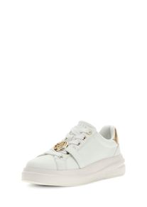 Sneaker Guess "ERIZO", Damen, Gr. 38, Synthetik Textil, wei&szlig; (wei&szlig;, platin), Leder, Schuhe Sneaker, Freizeitschuh, Halbschuh, Schn&uuml;rschuh mit Schmuckelement