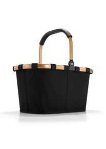 Einkaufskorb Reisenthel "carrybag", schwarz (gold, schwarz), B:48cm H:29cm T:28cm, Polyester, Einkaufsk&ouml;rbe, Einkaufskorb, Standf&uuml;&szlig;e, ummantelter Griff zum Umklappen, Innentasche Rei&szlig;verschluss