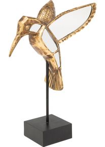 Dekoobjekt KARE DESIGN "Hummingbird Mirror 41cm", gold, B:22cm H:40,5cm T:22cm, Polyresin, Dekofiguren, Dekoobjekt