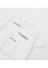 T-Shirt IDO "GIRL SUMMER T-SHIRT", M&auml;dchen, Gr. 152, wei&szlig; (sanftes wei&szlig;), 100% Baumwolle, Shirts T-Shirt