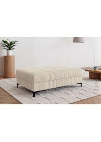 Polsterhocker OTTO HOME "LEEVKE Sitzhocker passend zum Sofa, Breite 115 cm", beige, B:115cm H:40cm T:73cm, 83% Polyester, 17% Nylon, Hocker, Polsterhocker, mit hochelastischer Schaum und Wellenunterfederung