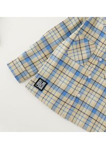Businessshirt IDO "BABY BOY LONG SLEEVE SHIRT", Jungen, Gr. 104, blau (beige), 100% Baumwolle, Shirts Businessshirt