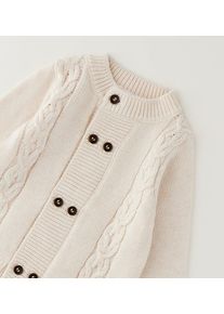 Cardigan MINIBANDA "BABY BOY KNITWEAR", Jungen, Gr. 80, beige (melange beige), 80% Baumwolle, 20% Wolle, Strickjacken Cardigan