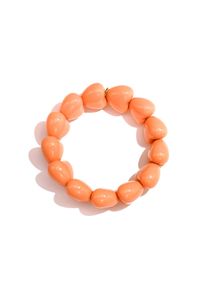 Adelia&acute;s Perlenarmband ADELIA&acute;S "Armband Perlenarmband mit Herzperlen, 17 cm" Gr. 17, orange, Armb&auml;nder, Damen, 17cm, Edelstahl, Perlenarmband, Modeschmuck mit 13 herzf&ouml;rmigen Perlen