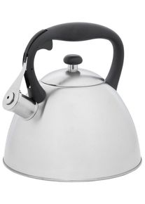 Wasserkessel RESTO KITCHENWARE "Gemini, Fl&ouml;tenkessel 3 l mit w&auml;rmespeicherndem Boden im Geschenkkarton", silber (silberfarben), H:24cm &Oslash;:22cm, T&ouml;pfe, Wasserkessel, mit ergonomischem, w&auml;rmeableitenden Bakelit-Griff