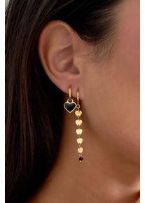 Adelia&acute;s Paar Ohrh&auml;nger ADELIA&acute;S "Ohrringe Ohrh&auml;nger mit Herzanh&auml;ngern aus Edelstahl", gold (schwarz), Ohrringe, Damen, Einheitsgr&ouml;&szlig;e, Edelstahl, Paar Ohrh&auml;nger, Die herzf&ouml;rmigen Anh&auml;nger pr&auml;gen diesen trendigen Modeschmuck