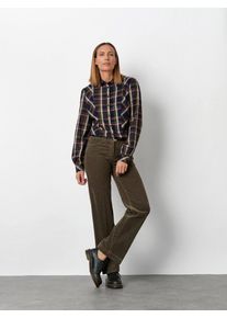 Palazzohose Toni "Jenny Wide", Damen, Gr. 44, Normalgr&ouml;&szlig;en, braun (oliv 067), Cord, , Casual, slim fit normal, Hosen Palazzohose, aus feinem Cord