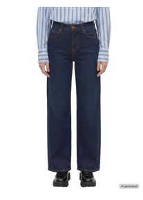 Weite Jeans Mustang "Damen Style Luise Wide", Damen, Gr. 27, L&auml;nge 30, blau (841 dunkelblau), Denim/Jeans, 98% Baumwolle, 2% Elasthan, unifarben, weit, Jeans Weite Jeans