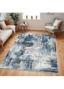 Teppich LIVABLISS "PARIS", blau, B:160cm H:9,9mm L:220cm, Polypropylen, Teppiche, Teppich