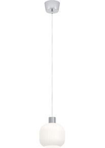 Eglo H&auml;ngeleuchte "DASMINA", chromfarben, wei&szlig;, 1, &Oslash; 20cm H: 110cm, 1 Stk., Leuchten, H&auml;ngelampe, Lampe, Glas, Wohnzimmer, H&auml;ngeleuchte