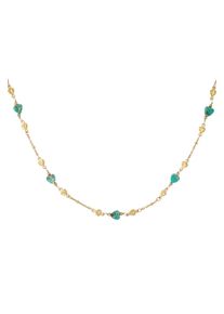 Adelia&acute;s Kette ohne Anh&auml;nger ADELIA&acute;S "Gliederkette mit eingearbeiteten Herzmotiven und Kugeldetails 60 cm + 5 cm" Gr. 60, gold (gr&uuml;n), Halsketten, Damen, 6cm, Edelstahl, Kette ohne Anh&auml;nger, Die eingearbeiteten Herzmotive und Kugeldetails pr&auml;gen diesen modischen Modeschmuck