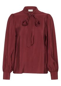 Langarmbluse Kaffe "Kaffe Bluse langarm KAmaria", Damen, Gr. 44, rot (port), Blusen Langarmbluse