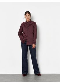 Klassische Bluse TONI "Charly", Damen, Gr. 36, rot (bordeaux 049), Web, , Casual, comfort fit normal, hoch geschlossener Ausschnitt, Manschette, Blusen Klassische Bluse, mit schr&auml;ger Brusttasche