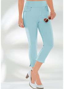 5-Pocket-Hose WITT "Hose wadenlang Stretch-Hose in Wadenl&auml;nge", Damen, Gr. 44, Normalgr&ouml;&szlig;en, blau (aqua), Sportlich, schmal, Hosen 5-Pocket-Hose