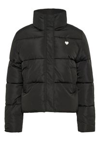 Wintermantel Kaffe "Kaffe Jacke KAliddy", Damen, Gr. 38, schwarz (schwarz, chalk heart), M&auml;ntel Wintermantel