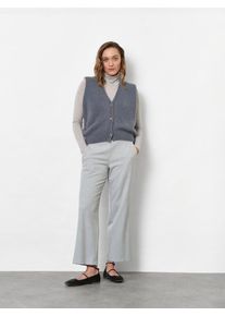 Palazzohose Toni "Sue", Damen, Gr. 38, Normalgr&ouml;&szlig;en, grau (hellgrau 086), Gabardine, , Klassisch, slim fit 7/8-L&auml;nge, Hosen Palazzohose, aus flie&szlig;endem Gabardine