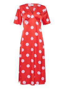 Midikleid Ichi "Ichi Freizeitkleid IHALIANA", Damen, Gr. 40, Normalgr&ouml;&szlig;en, rot (aliana fiery rot), Kleider Midikleid