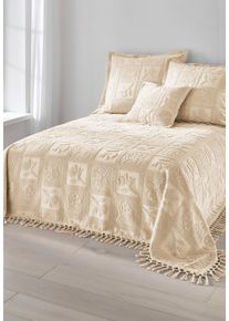 Betthusse Heine "Tagesdecke Tagesdecke", beige (ecru), B:140cm, Hussen, Betthusse