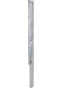 Zaunpfosten Alberts, grau (feuerverzinkt), B:6cm H:175cm T:4cm, Stahl, Zaunpfosten, Zaunpfosten, 60x40 mm f&uuml;r Doppelstabmattenzaun, 175 cm, mit Flacheisen