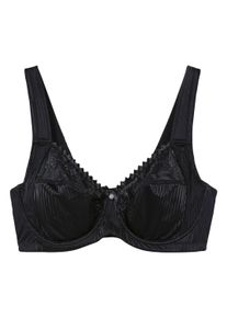 Minimizer-BH sheego "B&uuml;gel-BH B&uuml;gel-BH mit floraler Spitze und tonigen Streifen", Damen, Gr. 120, Cup E, schwarz, Elegant, BHs Minimizer-BH