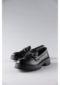 Loafer ANISTON SHOES, Damen, Gr. 40, Synthetik, schwarz, Lederimitat, Schuhe Loafer, Schlupfschuh mit Zierschlie&szlig;e - NEUE KOLLEKTION