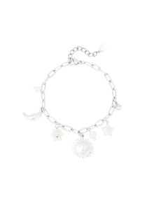 Adelia&acute;s Charm-Armband ADELIA&acute;S "Armband Charmarmband mit Sonne, Mond und Stern, 16,5 cm" Gr. 16,5, silber (silberfarben), Armb&auml;nder, Damen, 16,5cm, Edelstahl, Charm-Armband, Trendiger Modeschmuck mit Sonne, Mond und Stern als Anh&auml;nger