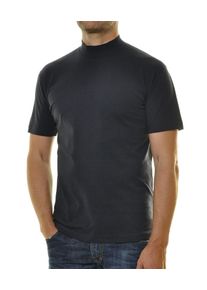 Stehkragenshirt Ragman, Herren, Gr. XL, blau (marineblau), Jersey, 100% Baumwolle, regular fit, ohne Ausschnitt, Shirts Stehkragenshirt