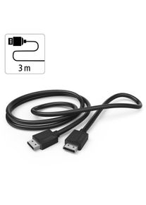 Hama Audio- & Video-Kabel "DisplayPort-Kabel mit schlanken Display-Port Stecker, 21,6 Gbit/s", schwarz, 300cmcm, Kabel, doppelt geschirmt, Max. Aufl&ouml;sung 4K 4096 x 2160 Bildpunkte, 3 Meter, Audio- & Video-Kabel