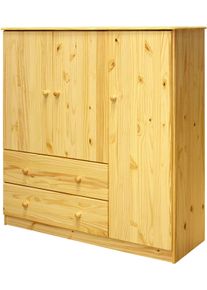 M&ouml;bilia Kommode M&Ouml;BILIA "Kommode", beige (natur), B:132cm H:136cm T:43cm, Massivholz, Sideboards, Kommode, Schubladen mit Metallschienen