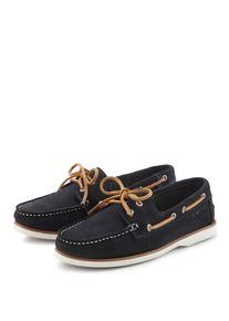 Bootsschuh ELBSAND "Lederschuhe", Damen, Gr. 42, Rindsleder, blau (marine), Obermaterial: 100% Rindsleder. Decksohle: 100% Lederimitat. Futter: 100% Rindsleder. Laufsohle: 100% Synthetik, kontrastfarbene Details, unifarben, Schuhe Bootsschuh, Slipper, Halbschuh, Schn&uuml;rschuh aus Leder Unisex