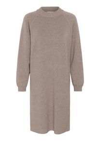 Midikleid Cream "Damen Kleid CRDela", Damen, Gr. L, N-Gr, braun (braun lentil melange), Obermaterial: 55% Viskose LENZING ECOVERO CV LenzEcov. 24% Nylon NY. 21% Polyester PES., Kleider Midikleid