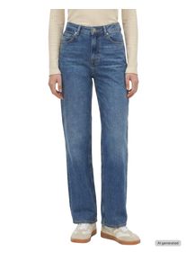 Weite Jeans Mustang "Damen Style Luise Wide", Damen, Gr. 27, L&auml;nge 30, blau (682 mittelblau), Denim/Jeans, 98% Baumwolle, 2% Elasthan, unifarben, weit, Jeans Weite Jeans