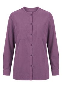 Klassische Bluse WITT "Cord-Bluse Langarmbluse in Cord-Qualit&auml;t", Damen, Gr. 48, violett, Cord, , Sportlich, Rundhals, Blusen Klassische Bluse