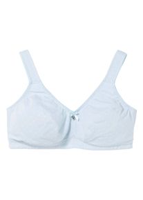 Entlastungs-BH sheego "Entlastungs-BH Entlastungs-BH ohne B&uuml;gel im Doppelpack 2 St&uuml;ck", Damen, Gr. 85, Cup C, blau (hellblau, wei&szlig;), Basic, BHs Entlastungs-BH