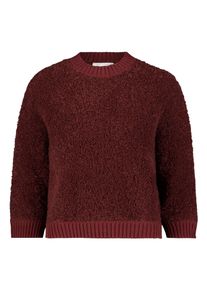 BETTY & CO Strickpullover BETTY & CO "Strickpullover mit Rippb&uuml;ndchen", Damen, Gr. 46, rot (dunkelrot melange), Obermaterial: 56% Polyester PES. 13% Baumwolle CO. 10% Polyamid PA. 9% Polyacryl PAN. 9% Wolle WO., Pullover Strickpullover