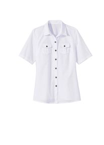 Klassische Bluse SIEH AN "Bluse Hemdbluse mit Brust-Pattentaschen", Damen, Gr. 56, wei&szlig;, Basic, Blusen Klassische Bluse