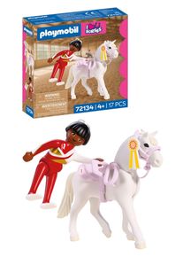 Konstruktions-Spielset Playmobil "Voltigieren (72134), I Love Horses", bunt, Spielbausteine, Kinder, Kunststoff, Konstruktions-Spielset, Made in Europe