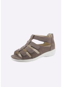 Waldl&auml;ufer Sandalette WALDL&Auml;UFER "Sandalette Sandalette", Damen, Gr. 5,5, braun (grau), Nubukleder, Sportlich, Schuhe Sandalette
