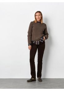 Stretch-Hose Toni "Be Loved", Damen, Gr. 38K, Kurzgr&ouml;&szlig;en, braun (dunkelbraun 079), Cord, , Casual, slim fit normal, Hosen Stretch-Hose, aus feinem Cord