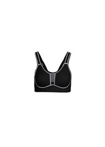 Sport-BH Viania "Sport-BH ohne B&uuml;gel Sport-BH ohne B&uuml;gel mit Frotteefutter", Damen, Gr. 90, Cup E, 1 Stk., schwarz-wei&szlig; (schwarz), Sportlich, BHs Sport-BH