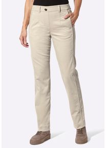 Stoffhose WITT "Schlupfhose Hose in Samt-Optik", Damen, Gr. 54, Normalgr&ouml;&szlig;en, sand, Samt, , Sportlich, gerade, Hosen Stoffhose