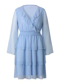 Jerseykleid WITT "Webkleid Webkleid in Stufenform", Damen, Gr. 44, Normalgr&ouml;&szlig;en, eisblau, Elegant, V-Ausschnitt, Kleider Jerseykleid