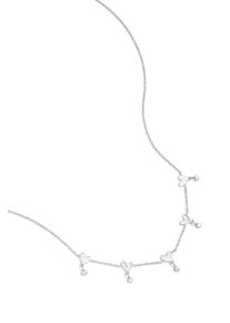 Adelia&acute;s Kette ohne Anh&auml;nger ADELIA&acute;S "Kurze Halskette mit Herzmotiven und beweglichen Strasssteinen 40 cm + 5 cm" Gr. 40, silber (silberfarben), Halsketten, Damen, 4cm, Edelstahl, Kette ohne Anh&auml;nger, Die abwechselnden Herzmotive mit beweglichen Strasssteinen pr&auml;gen diesen modischen Modeschmuck