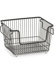 Organizer zeller PRESENT, schwarz, B:27cm H:21,5cm T:33cm, Eisen, Aufbewahrungsboxen, Organizer, Aufbewahrungskorb aus Metall, stapelbar