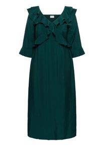 Midikleid Kaffe CURVE "Kaffe Curve Kleid KCelsa", Damen, Gr. 50, Normalgr&ouml;&szlig;en, gr&uuml;n (ponderosa pine), Kleider Midikleid